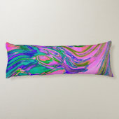 Coole Abstrakte Chartreuse und Hot Pink Groovy Ret Seitenschläferkissen (Rückseite)