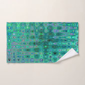 Coole Abstrakte Grün- und Schwarz-Atomretro Zigzag Badhandtuch Set (Handtuch)