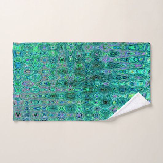 Coole Abstrakte Grün- und Schwarz-Atomretro Zigzag Badhandtuch Set (Handtuch)