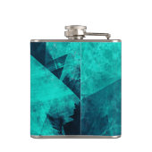 Coole Abstrakte Jagd Blaue Kunst Flachmann (Rückseite)