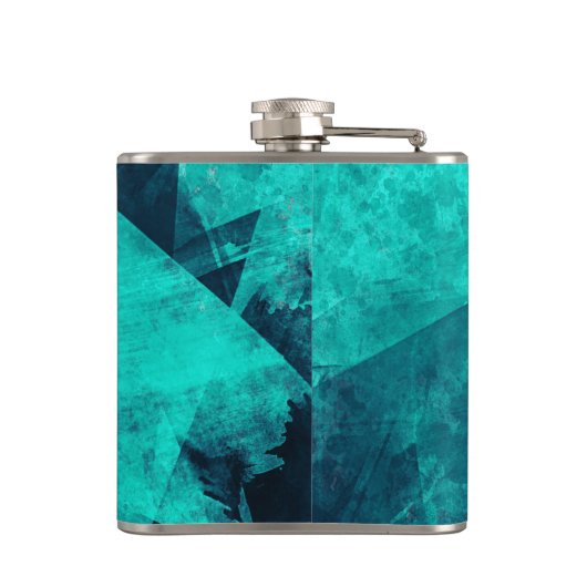 Coole Abstrakte Jagd Blaue Kunst Flachmann (Rückseite)