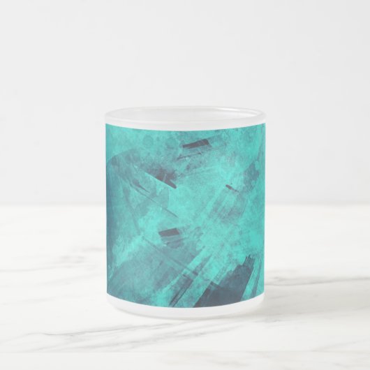 Coole Abstrakte Jagd Blaue Kunst Mattglastasse (Mittel)