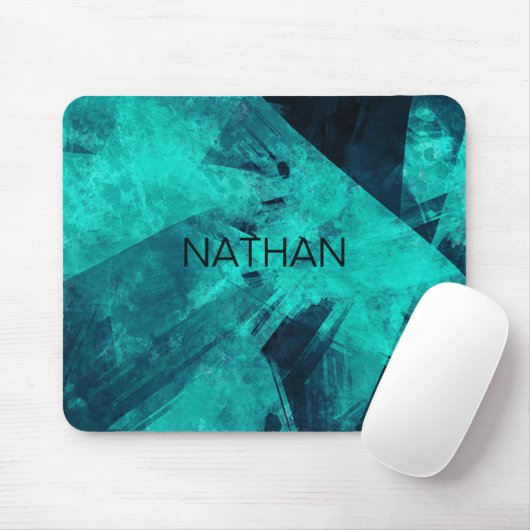 Coole Abstrakte Jagd Blue Art Personalisiert Mousepad (Mit Mouse)