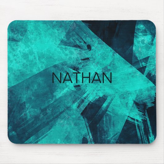 Coole Abstrakte Jagd Blue Art Personalisiert Mousepad (Vorne)