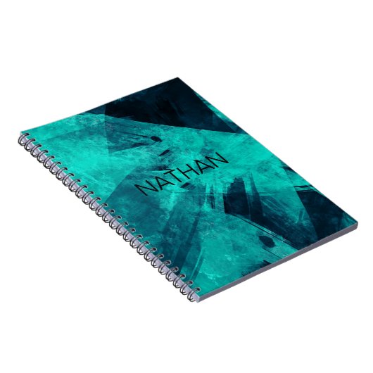 Coole Abstrakte Jagd Blue Art Personalisiert Notizblock (Rechte Seite)