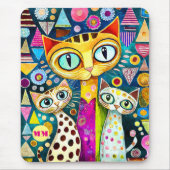 Coole abstrakte Katzen Mousepad (Vorne)