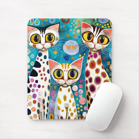 Coole abstrakte Katzen Mousepad (Mit Mouse)