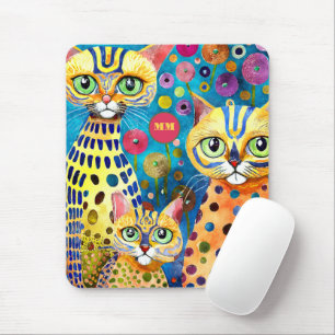 Coole abstrakte Katzen Mousepad