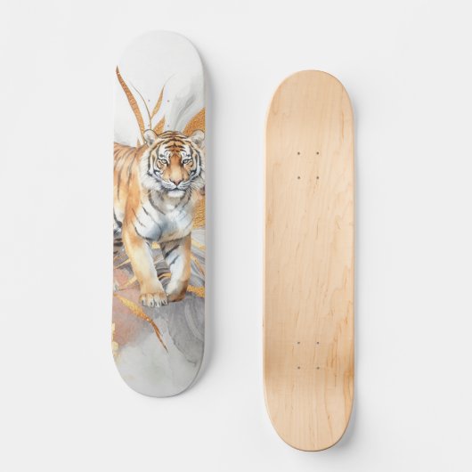Coole Abstrakte Kunst & Tiger Skateboard (Vorderseite)