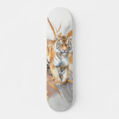 Coole Abstrakte Kunst & Tiger Skateboard (Vorne)