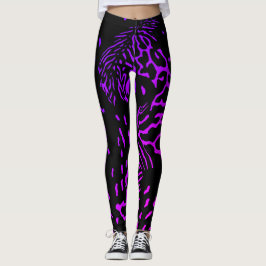Coole Abstrakte Lila Streifen Tierdruckmuster Leggings