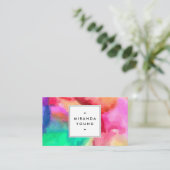 Coole Abstrakte mehrfarbige Aquarellfarben II Visitenkarte (Stehend Vorderseite)