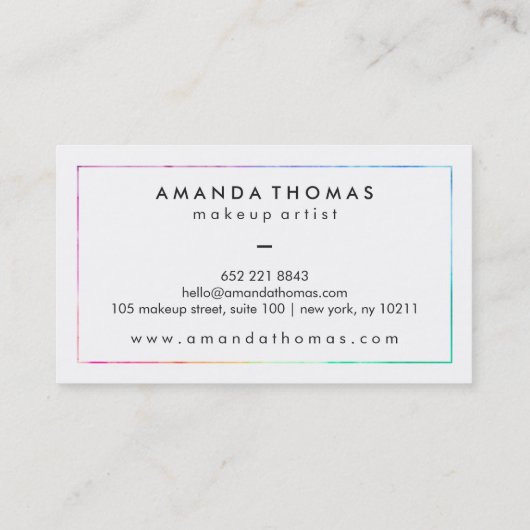 Coole abstrakte mehrfarbige Wasserfarben Moderne K Visitenkarte (Rückseite)