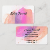 coole abstrakte moderne Aquarellkunst in Weiß Visitenkarte (Vorne/Hinten)