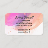 coole abstrakte moderne Aquarellkunst in Weiß Visitenkarte (Rückseite)