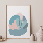 Coole Abstrakte Modernität in Blau und Rot Poster<br><div class="desc">Dieses hübsche,  moderne Kunstdesign besticht durch seine Bio Formen in einer schönen Farbpalette aus sanfter Blues und Rosa.</div>