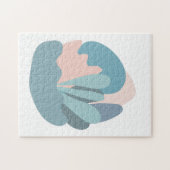 Coole Abstrakte Modernität in Blau und Rot Puzzle (Horizontal)