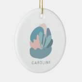 Coole Abstrakte Modernität in Blue Personalisiert Keramik Ornament (Rechts)