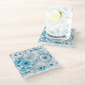 Coole Abstrakte Motor-Technologie Glasuntersetzer (Schrägansicht)