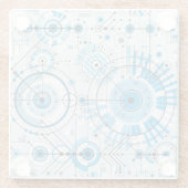 Coole Abstrakte Motor-Technologie Glasuntersetzer (Rückseite)