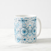 Coole Abstrakte Motor-Technologie Kaffeetasse (VorderseiteRechts)