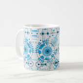 Coole Abstrakte Motor-Technologie Kaffeetasse (Vorderseite Links)