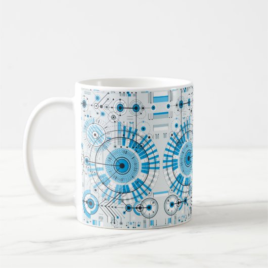 Coole Abstrakte Motor-Technologie Kaffeetasse (Links)
