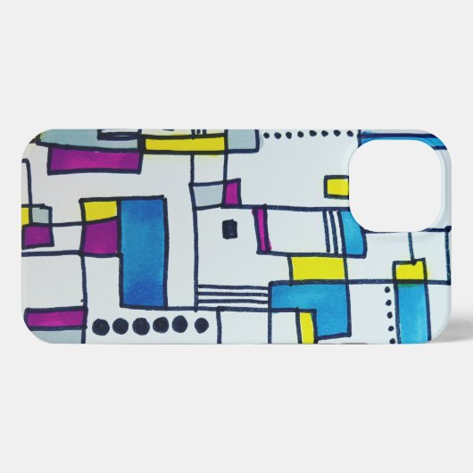 Coole Abstrakte Polka Dot Blocks  iPhone Hülle (Rückseite (Horizontal))