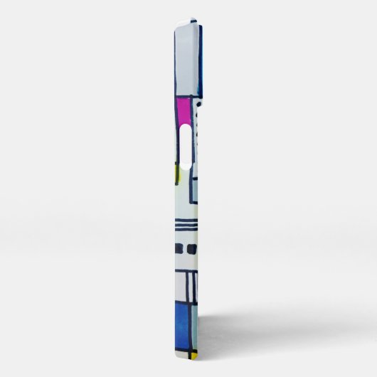 Coole Abstrakte Polka Dot Blocks  iPhone Hülle (Rechte Seite)