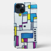 Coole Abstrakte Polka Dot Blocks  iPhone Hülle (Rückseite)