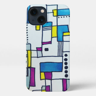 Coole Abstrakte Polka Dot Blocks  iPhone 13 Hülle