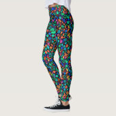 Coole Abstrakte Polka Dot Stone Wasserfarbe Leggings (Links)