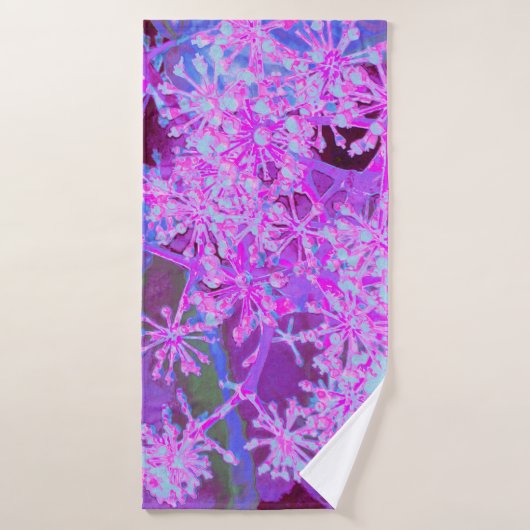Coole Abstrakte Retro-Natur in heißrosa und Lila Badehandtuch (Badehandtuch)