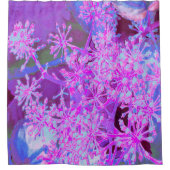 Coole Abstrakte Retro-Natur in heißrosa und Lila Duschvorhang (Vorderseite)