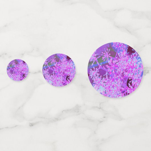 Coole Abstrakte Retro-Natur in heißrosa und Lila Konfetti (Rückseiten)