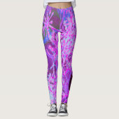 Coole Abstrakte Retro-Natur in heißrosa und Lila Leggings (Vorderseite)