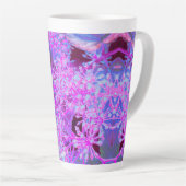 Coole Abstrakte Retro-Natur in heißrosa und Lila Milchtasse (Rechte Ecke)