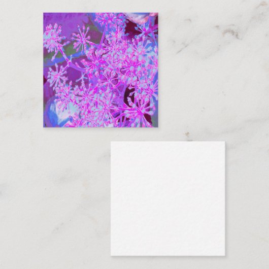 Coole Abstrakte Retro-Natur in heißrosa und Lila Quadratische Visitenkarte (Vorne/Hinten)