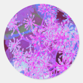 Coole Abstrakte Retro-Natur in heißrosa und Lila Runder Aufkleber