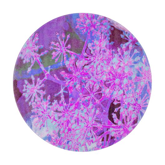 Coole Abstrakte Retro-Natur in heißrosa und Lila Schneidebrett (Vorderseite)