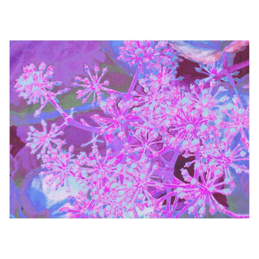 Coole Abstrakte Retro-Natur in heißrosa und Lila Tischdecke (Vorderseite (Horizontal))