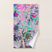 Coole Abstrakte Retro-Natur in Rosa und Kalkgrün Badhandtuch Set (Handtuch)