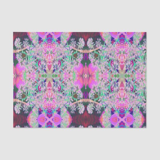 Coole Abstrakte Retro-Natur in Rosa und Kalkgrün Seidenpapier (Vorderseite)