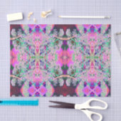 Coole Abstrakte Retro-Natur in Rosa und Kalkgrün Seidenpapier (Handwerk)