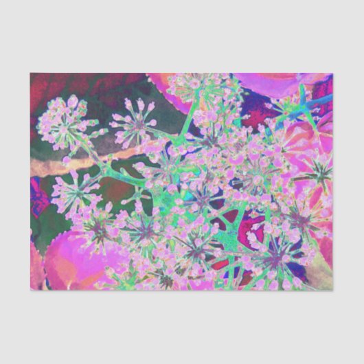 Coole Abstrakte Retro-Natur in Rosa und Kalkgrün Seidenpapier (Vorderseite)