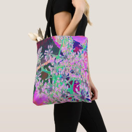 Coole Abstrakte Retro-Natur in Rosa und Kalkgrün Tasche