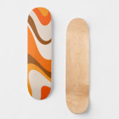 Coole Abstrakte Retro, zeitgenössischer Wavy Orang Skateboard (Vorderseite)