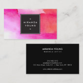 Coole Abstrakte Rosa/Rote Farben Moderne Visitenkarte (Vorne/Hinten)
