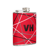 Coole Abstrakte Rot Stripter Gitarreneinträge Flachmann (Rechts)