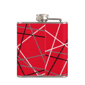 Coole Abstrakte Rot Stripter Gitarreneinträge Flachmann (Rückseite)